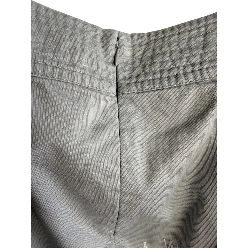 Banana Republic Gray Embroidered Mini Skirt Cotton Lined Pockets Size 4